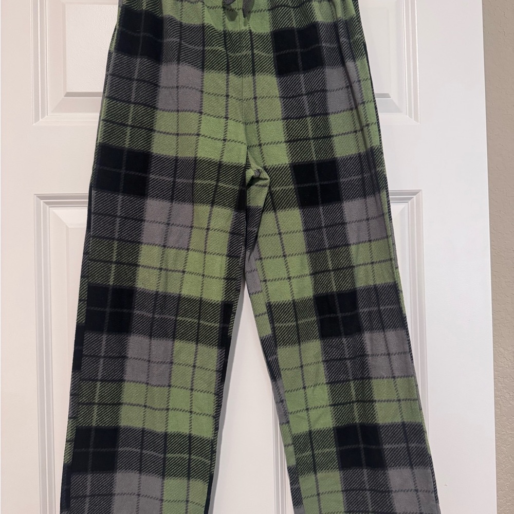 Green Plaid Kids Pajama Pants